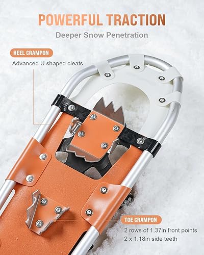 Miniatura 3 de Gpeng Snowshoes for Men Women Youth Kids, Light Weight Aluminum Snow Shoes with Trekking Poles, Crampon Protector and Carrying Tote Bag (Navy Blue,