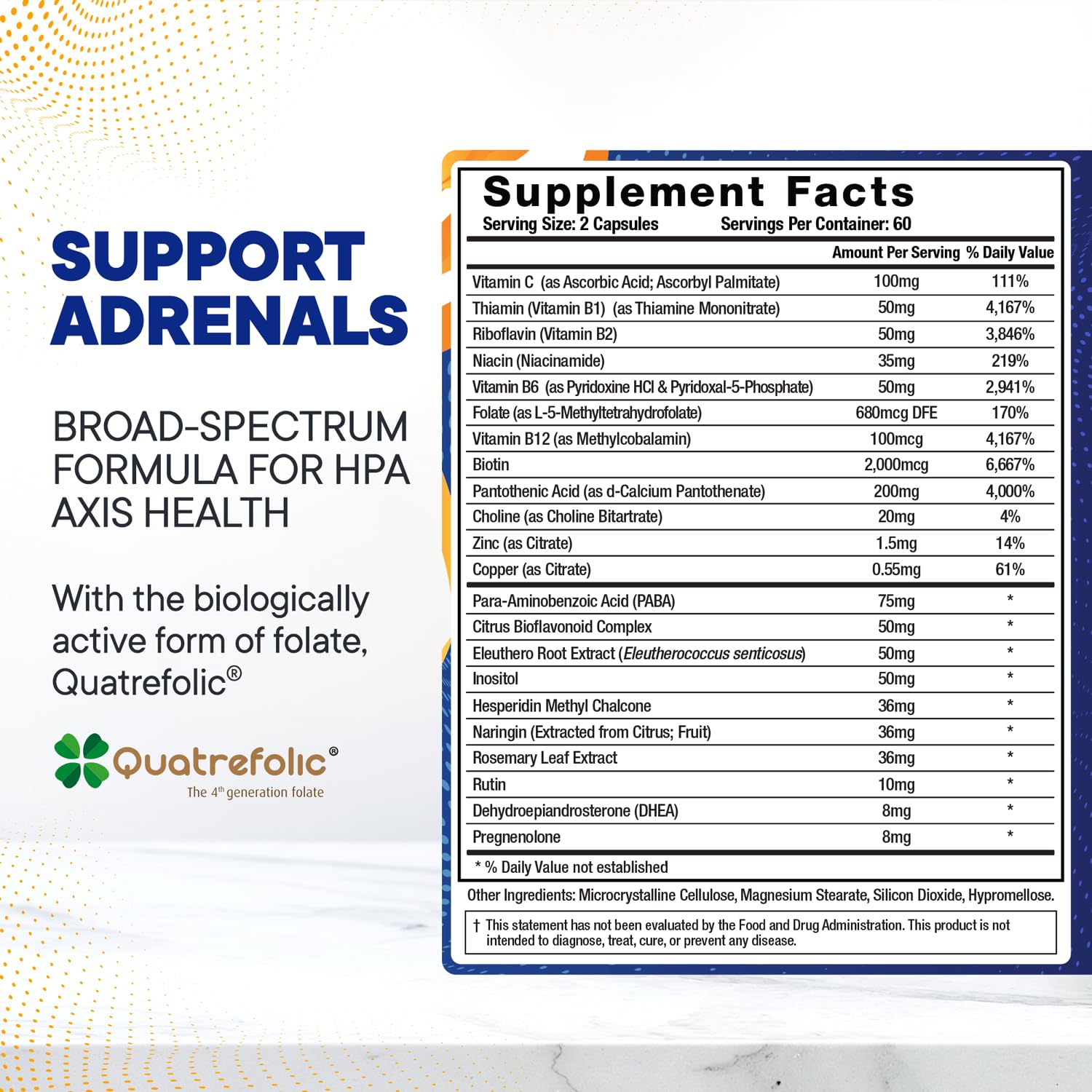 BioMatrix Adrenal Fatigue Supplement, Cortisol Manager, B Vitamins & DHEA — Amazon image 3