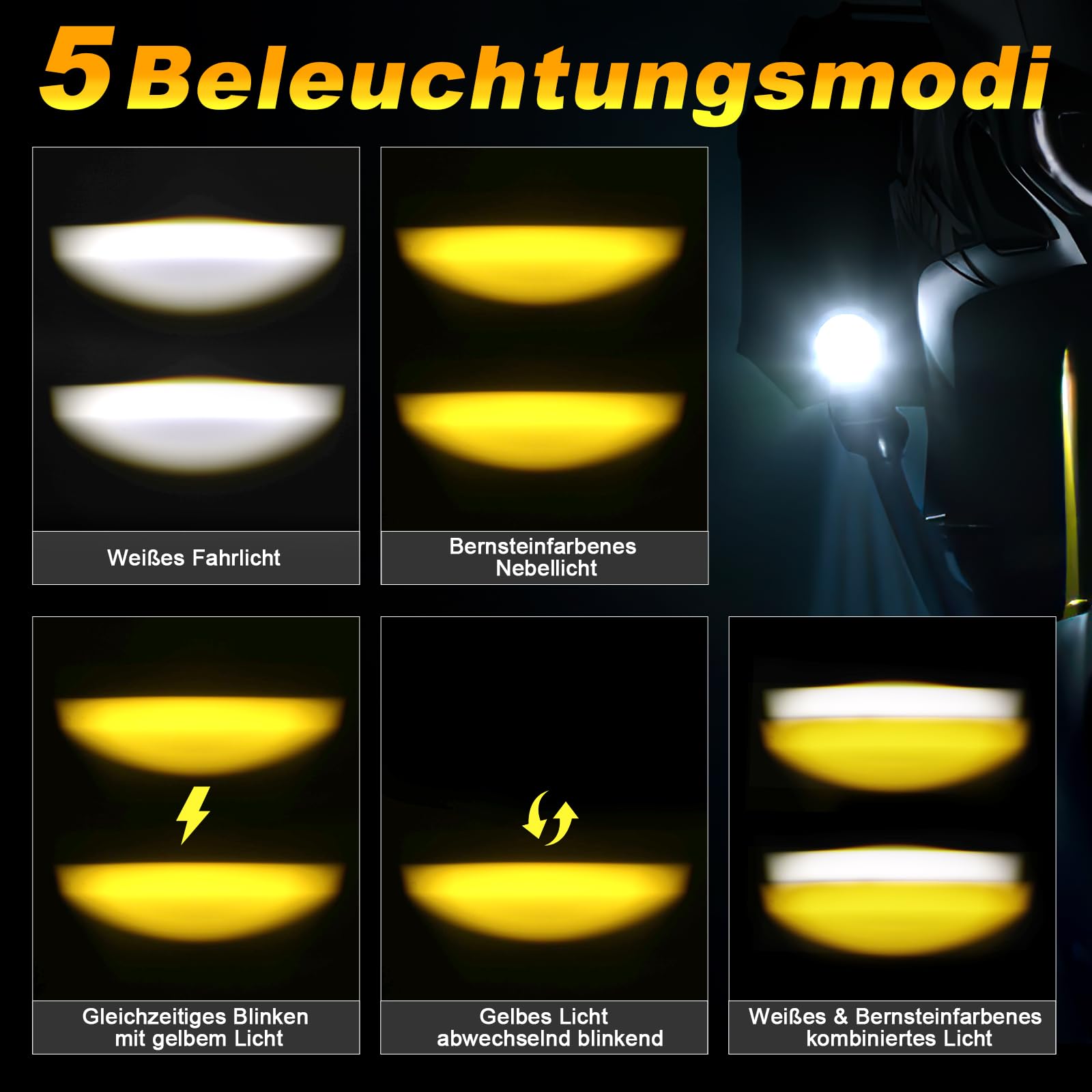 REALOVE Faros antiniebla LED para motocicleta