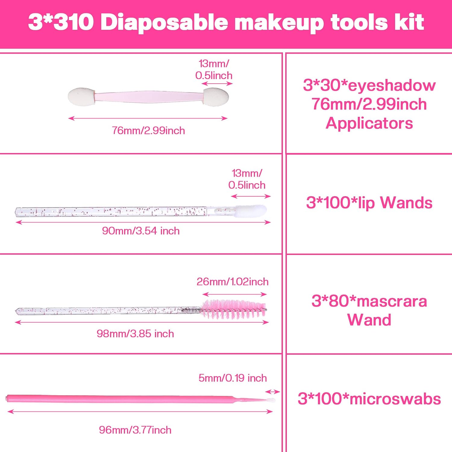 930PCS Disposable Makeup Applicator Kit, Makeup Applicators Disposable with Mascara Wands, Lip Wands, Eyeshadow Applicators, Micro Swabs, Clear Storage Bucket for Professional and Personal Use