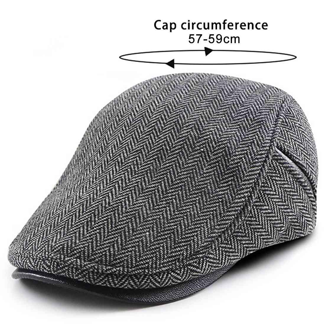 JNKET Autumn Winter Men Women Flat Cap Fashion Leisure Newsboy Hats Driving Cap (US, Alpha, One Size, Medium, Dark Grey)
