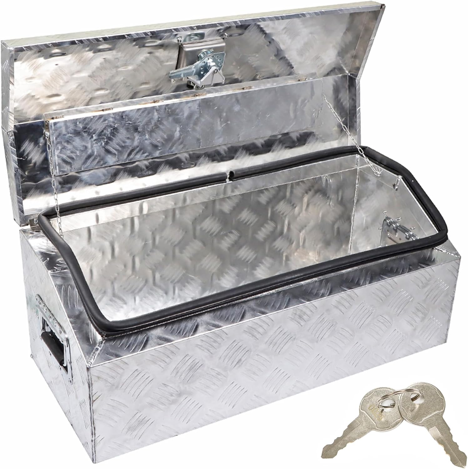 GXYWADY 30 Inch Trailer Tongue Tool Box Aluminum with Keys Replacement for ATV Storage Truck Pickup RV