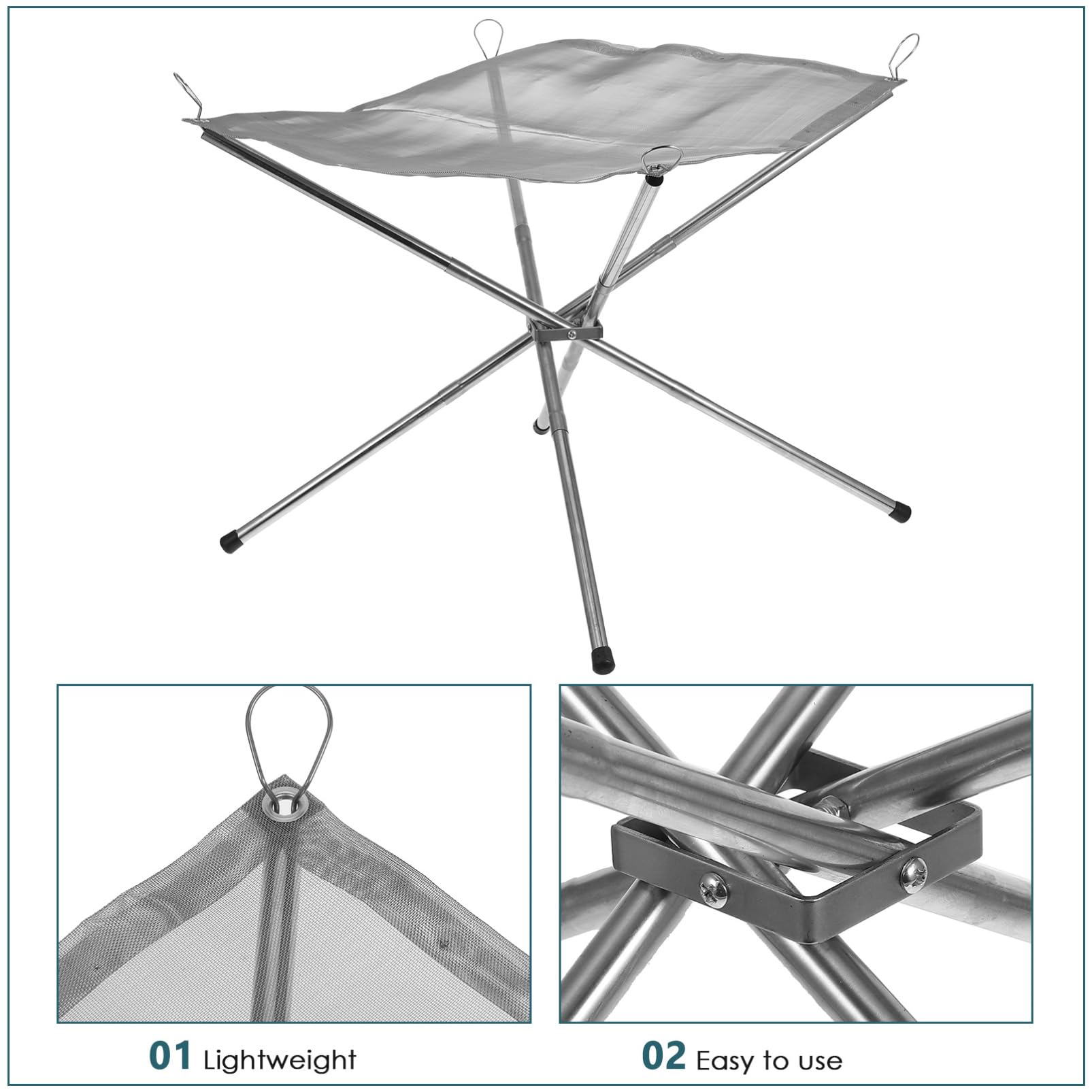 Fournitures De Camping Support De Feu De Camp Portable en Acier Inoxydable Réchaud De Camping pour Une Cuisson Efficace