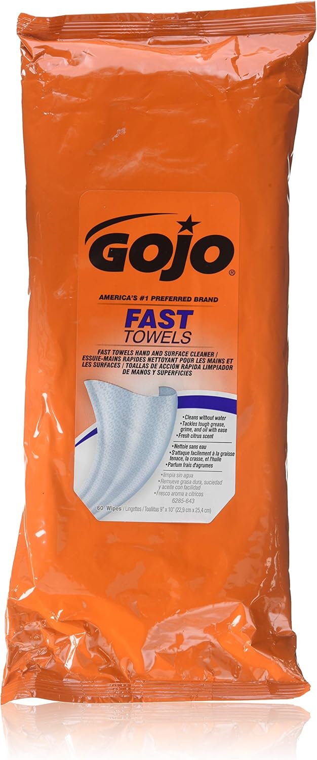 FAST TOWELS Hand Cleaning Towels, 10x9, Fresh Citrus, White, 60/Pack