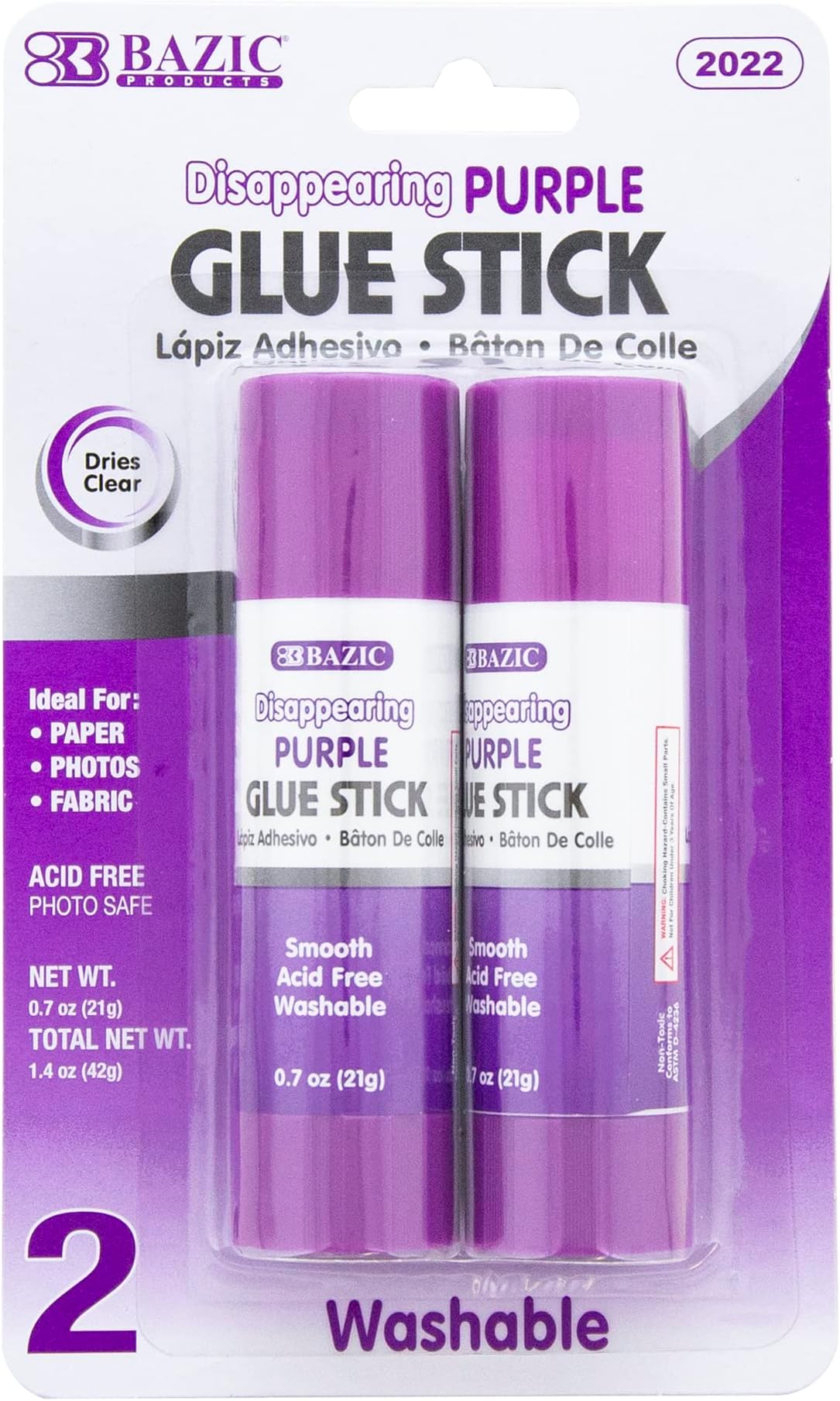 Large Washable Purple Glue Stick 21g / 0.7 Oz.