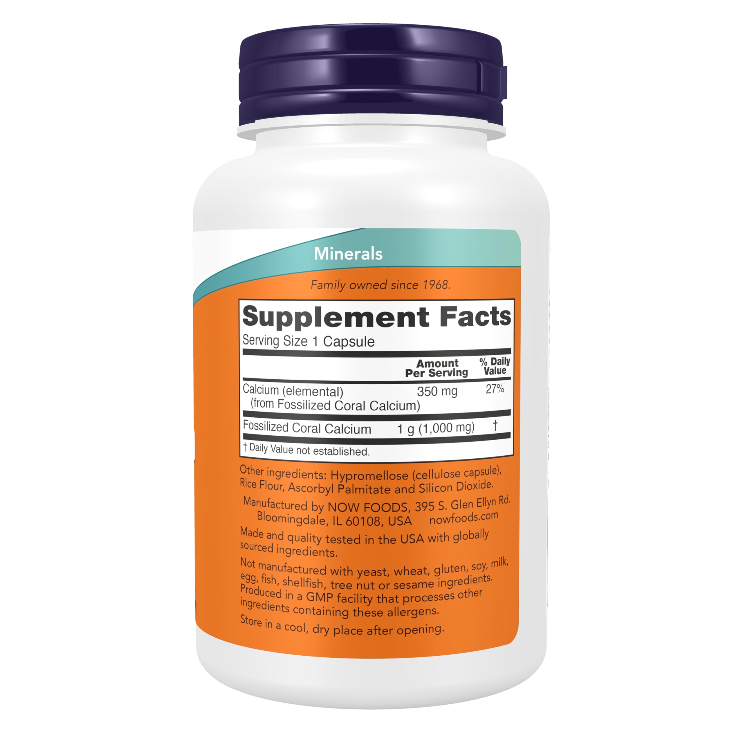 NOW Foods Coral Calcium, 1000 mg, 100 Veg Capsules