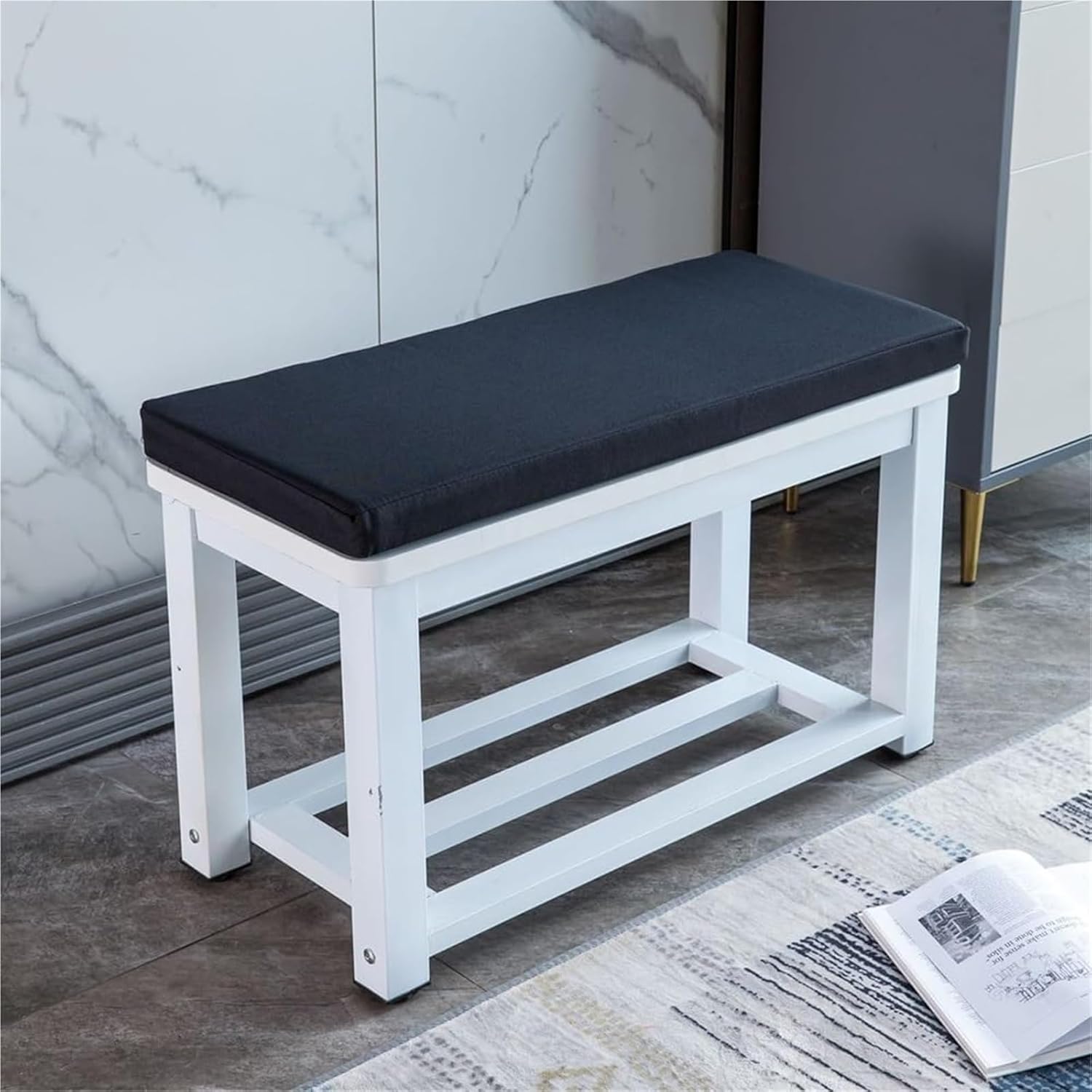 JacoJe Bench Cushions for Indoor/Furniture 40/48/60 x 14/15/17/11 inch Rectangular Non Slip Outdoor Bench Cushion pad for Deck Chair Swings Bench Cushion(Z2,24x14x2in)