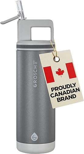 Miniatura 26 de GROSCHE Alpine Flip n' Sip - Botella de agua aislada de 16 onzas para niños, acero inoxidable, a prueba de fugas, con pajilla, perfecta para Azul