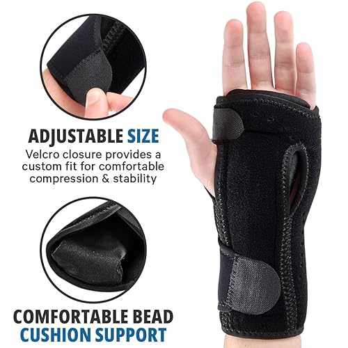 Miniatura 6 de Muñequera para túnel carpiano, extra comodidad para la noche, soporte de muñeca ajustable de noche con férulas para artritis, tendinitis, esguince,