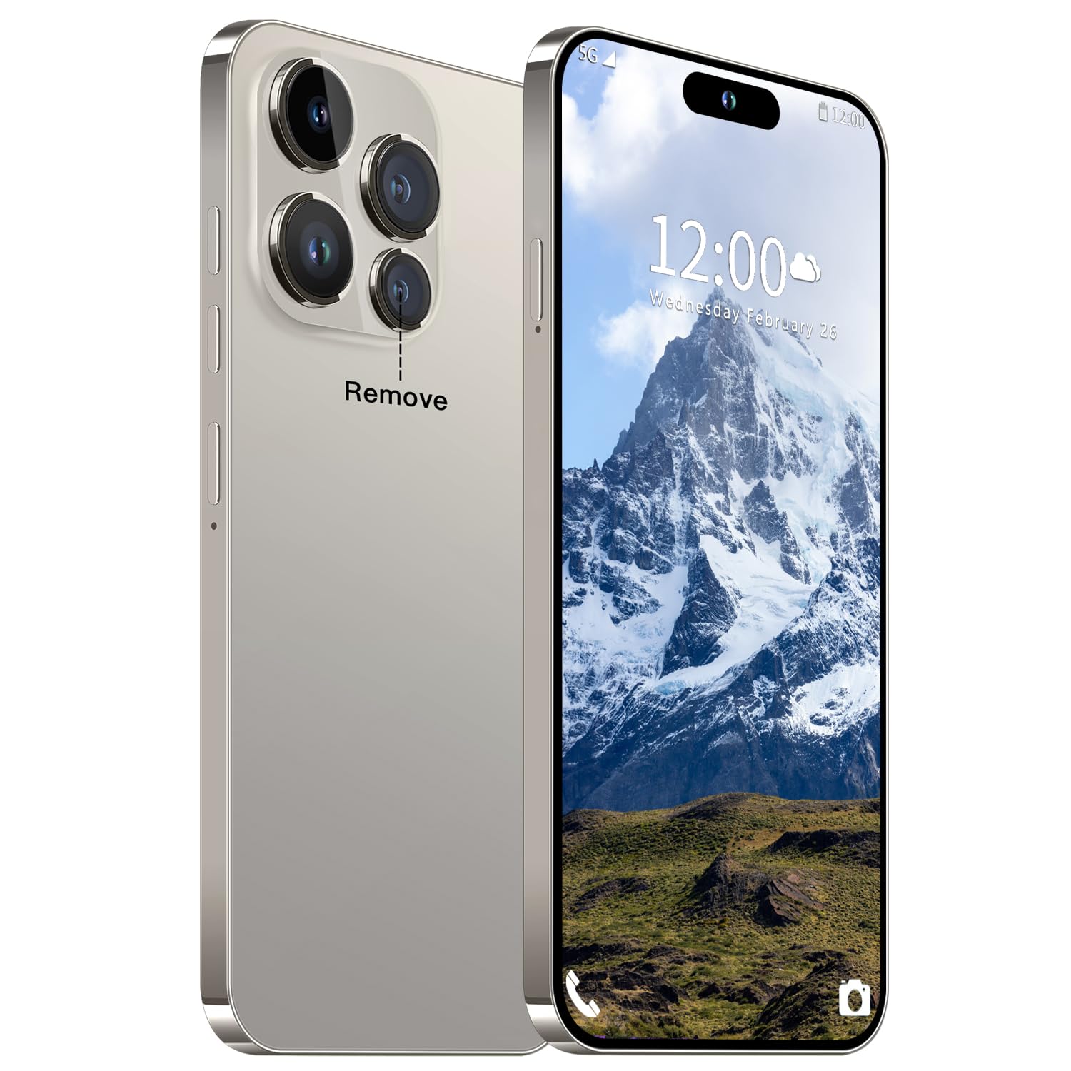 BAOWU 14PROMA X Unlocked Smartphone, 16+512GB, Android 14 Unlocked Cell Phones, 6.82" HD Screen Battery 6800mAH with 128GB Memory Card/Face ID/Fingerprint Lock/Dual SIM 5G Phone，Grey