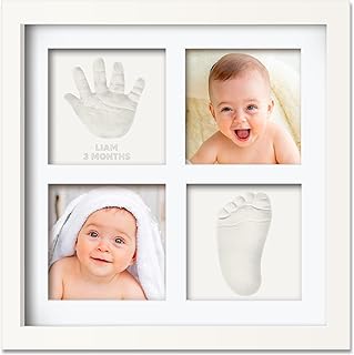 Baby Hand and Footprint Kit - Baby Footprint Kit, Baby Hand & Footprint Makers, Newborn Baby Handprint Footprint Keepsake Frame, Baby Registry Search, Baby Girl Gifts, Baby Boy Gifts (Alpine White)