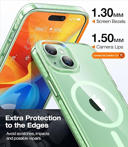 Miniatura 4 de TORRAS Funda magnética transparente a prueba de golpes para iPhone 15 Plus y iPhone 14 Plus, protección contra caídas de grado militar de 12 pies,