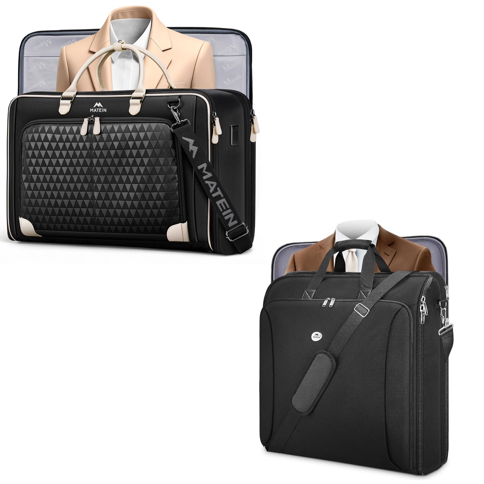 MATEIN Carry On Garment Bags for Airplanes Travel Garment Bags for Women Up to 5 Suits with Aroma