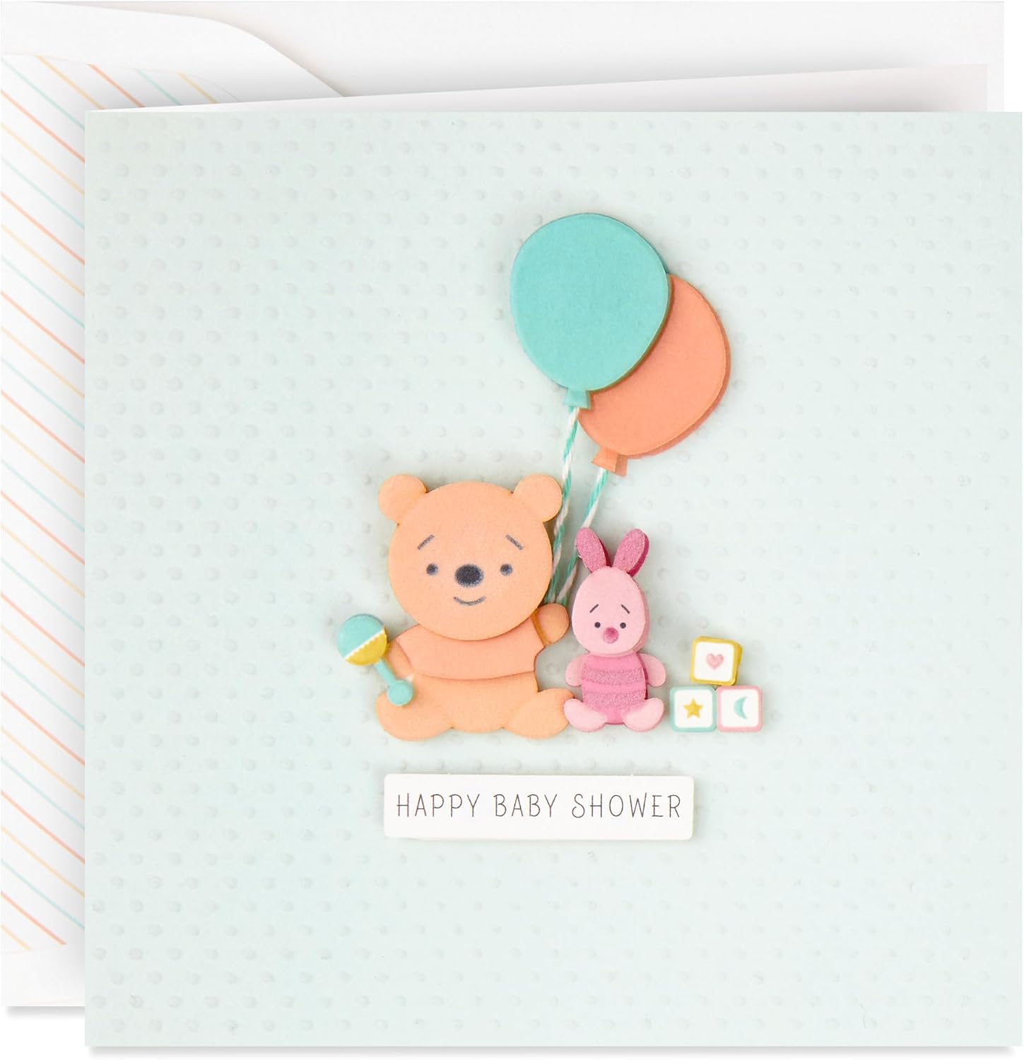 Hallmark Signature Disney Baby Shower Card (Winnie the Pooh and Piglet)