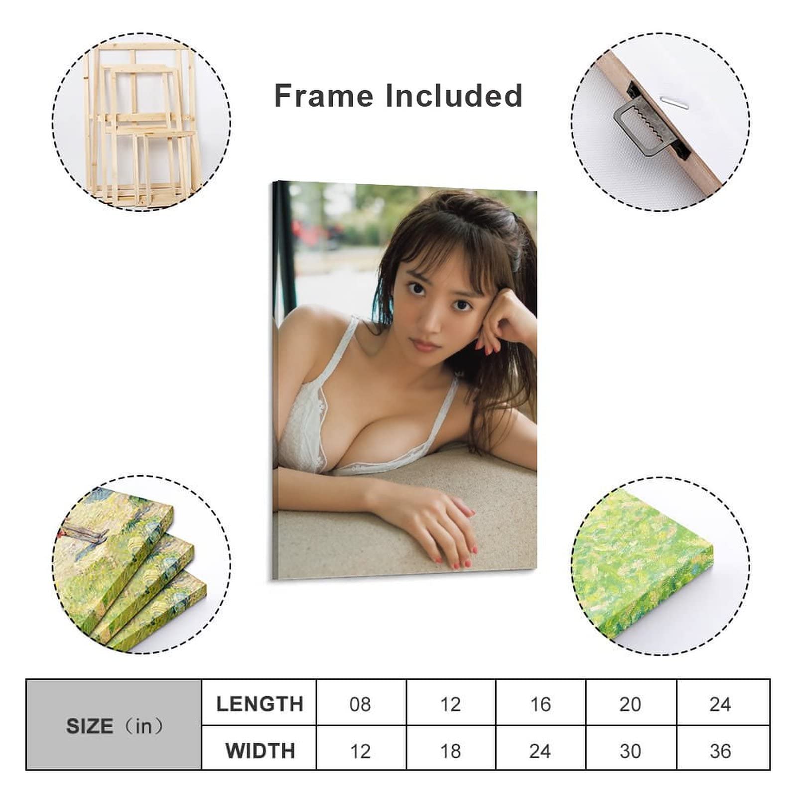 Amazon.co.jp: 夏菜女優のセクシー写真アートポスター ウォールアート 部屋飾り キャンバス 絵画 ベッドルーム ポスター リビング  壁の絵12x18inch(30x45cm)