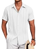 Mens Cuban Guayabera Shirt Short Sleeve Button Down Shirts Summer Beach Vacation Shirts