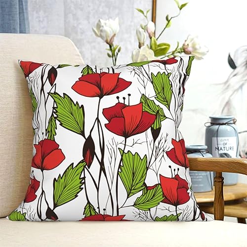 Miniatura 4 de Throw Pillow Covers 16x16 Inch Blooming Flowers and Leaves Decorative Pillow Covers Cushion Covers cojines decorativos para sala Pillow Cases Cute