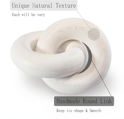 Miniatura 5 de Decoración de nudo de madera de 2 eslabones  para entrada de hogar celta bohemio, sala de estar, mesa de café, acentos, oficina, granja, objeto