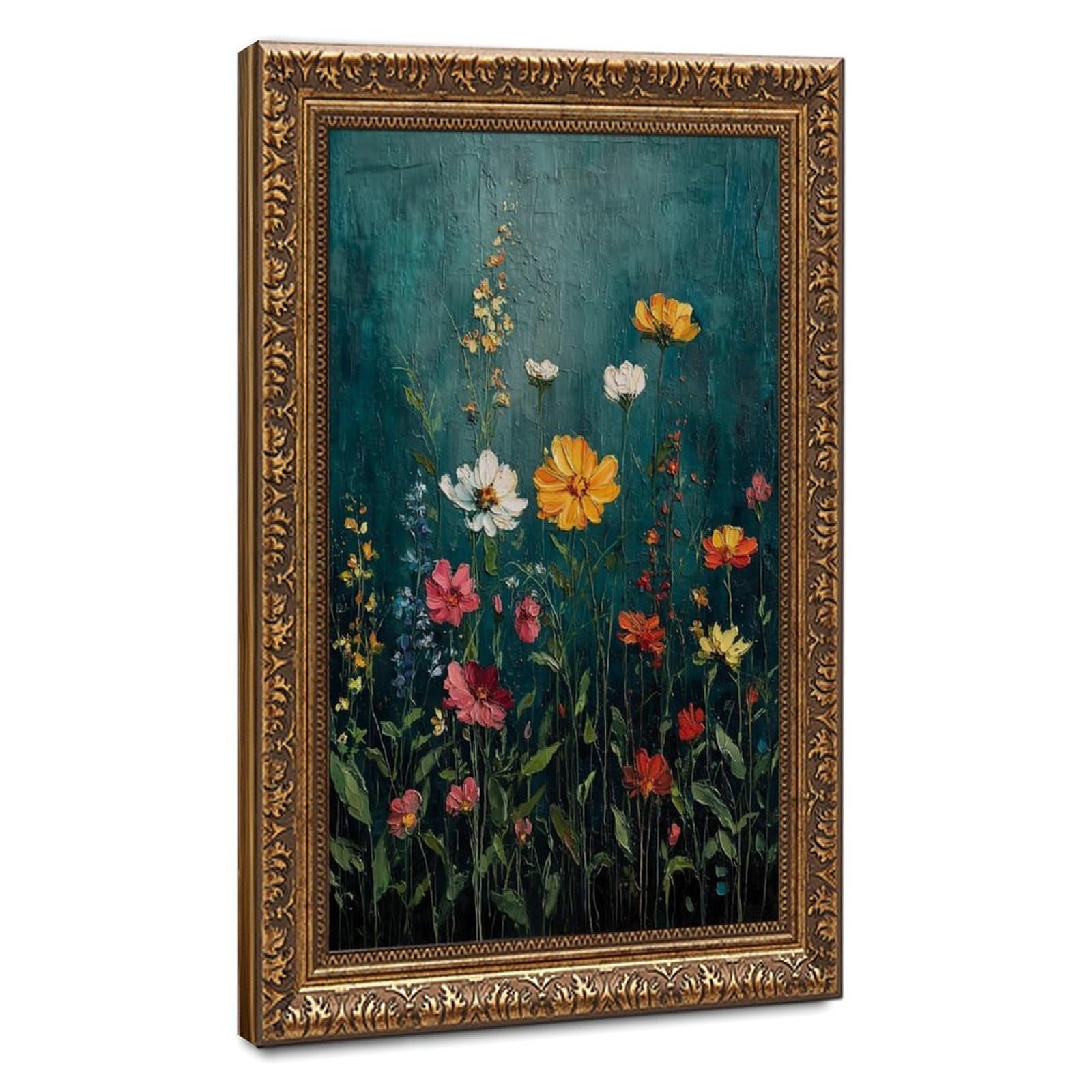 Bareronor Off-White Wildflower Field (2) Canvas Poster Bedroom Decor Landscape Office Room Decor Gift 12" L X 18" W