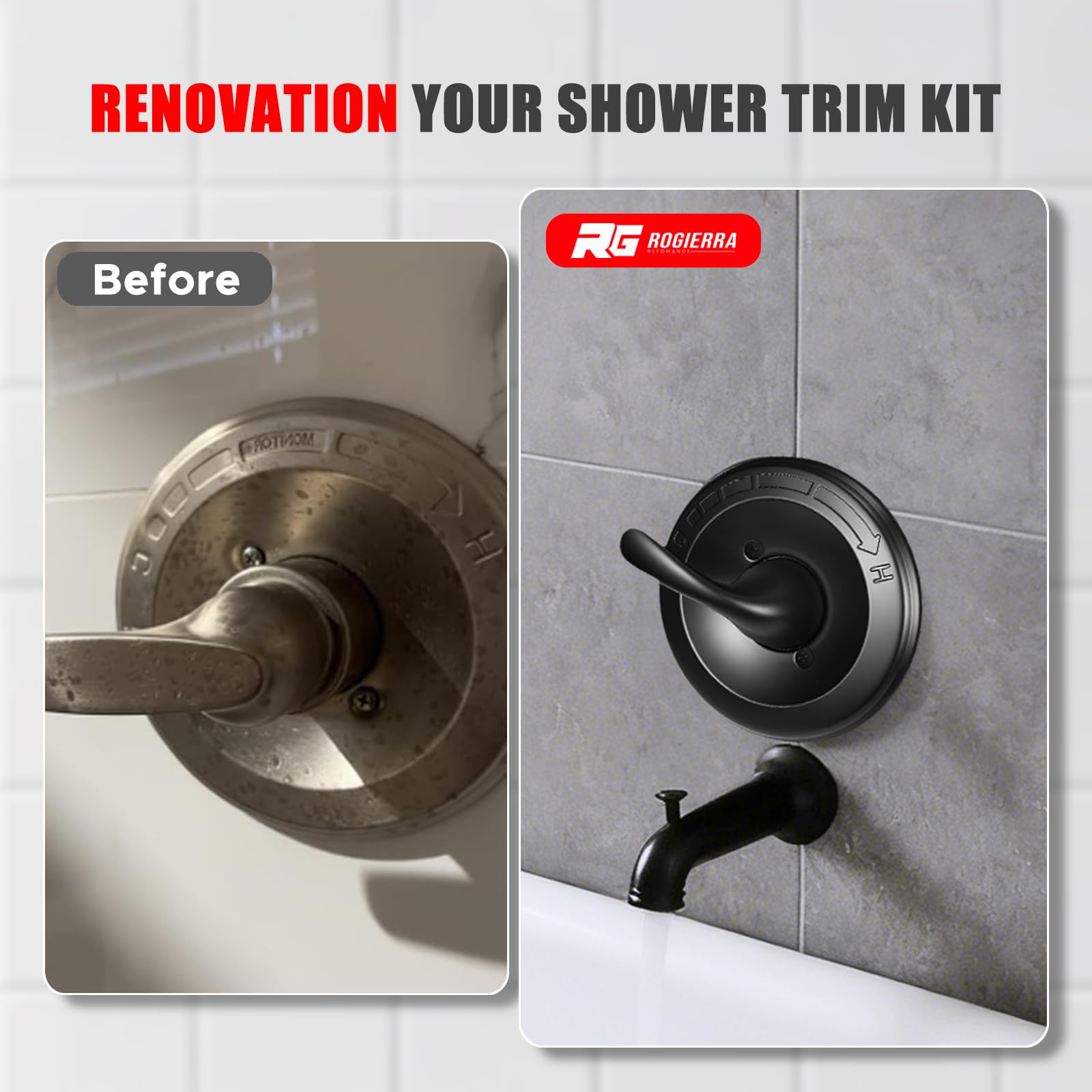 8-Piece Shower Trim Kit For Delta 13/14 Series – Matte Black Cover Plate & Handle, Metal Construction, Easy DIY Install (Valve Not Included)