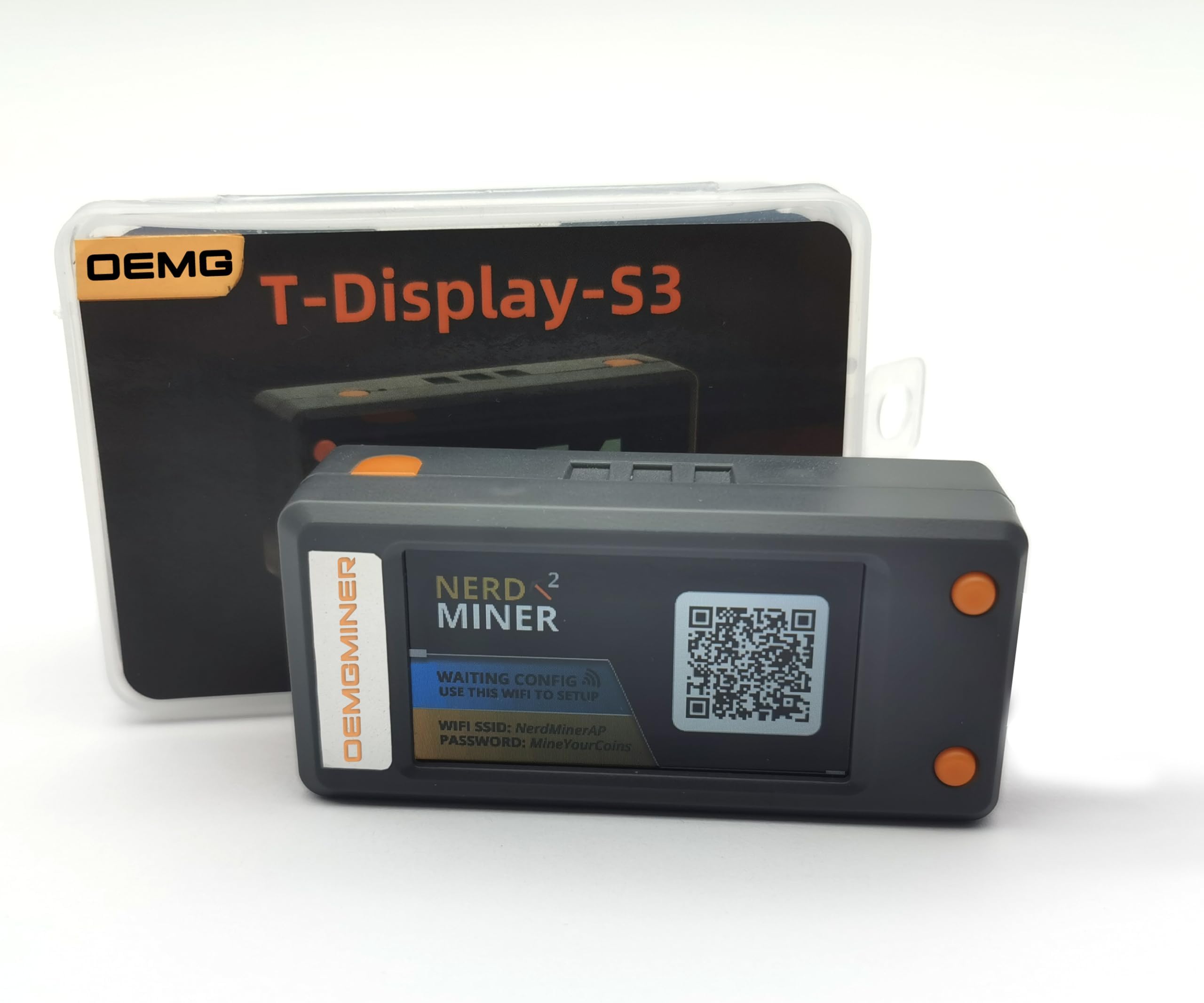 New NerdMiner V2 250KH/s T-Display Upgraded Version Bitcoin Solo Lottery Miner Win BTC with Low Power Consumption with USB-C Cable- WiFi Connection