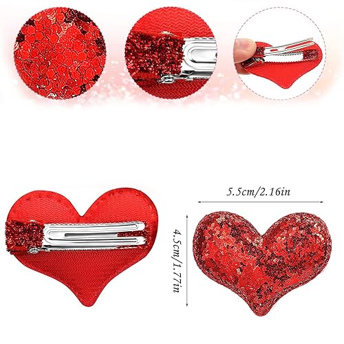 Miniatura 8 de 9 pinzas para el cabello con forma de corazón para el día de San Valentín pasadores con forma de corazón para niñas día de San Valentín boda fiesta