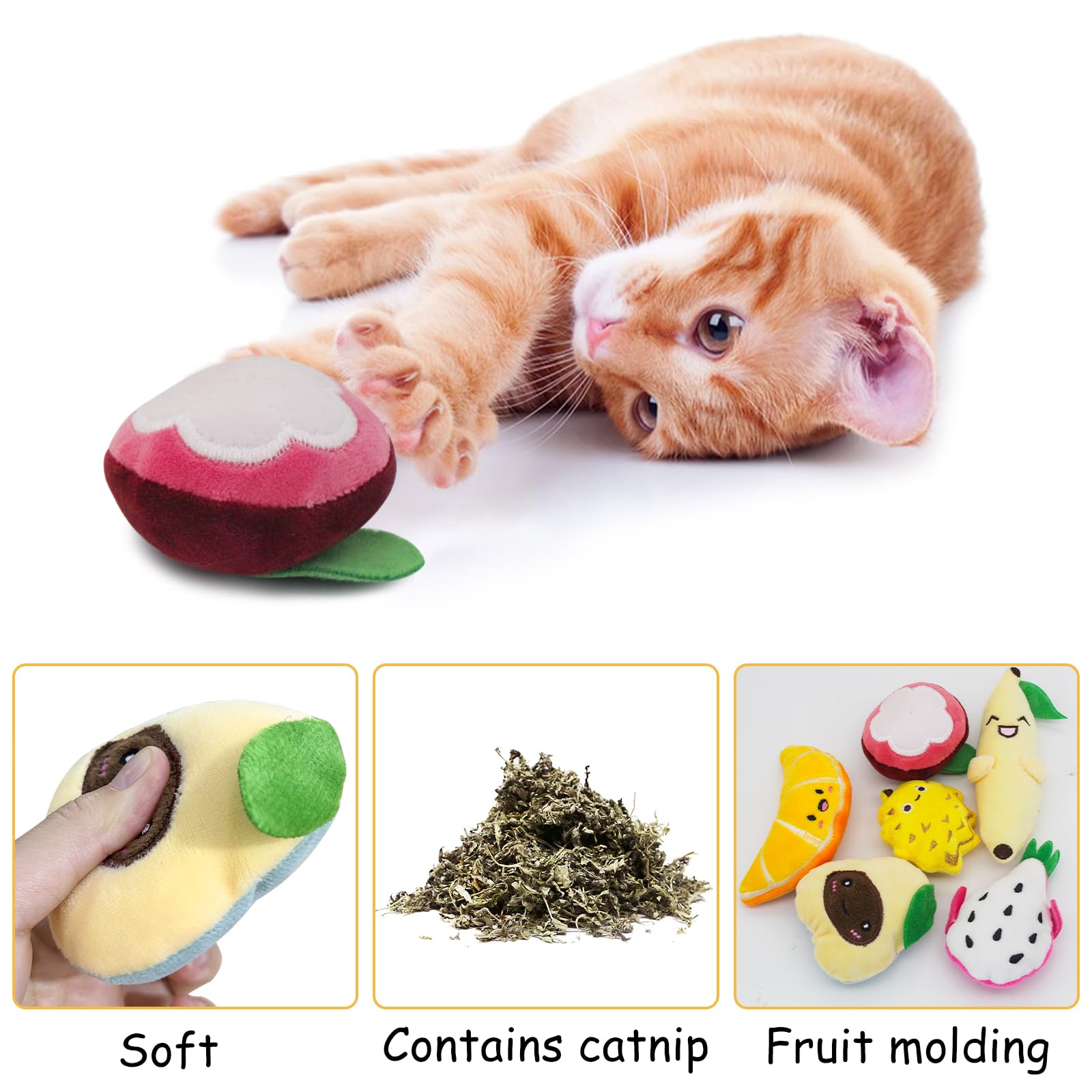 2 Jouets Pour Chat Avec Herbe à Chat - Forme Tête De Mort Et Chauve-souris, Jouet Interactif Halloween - 3
