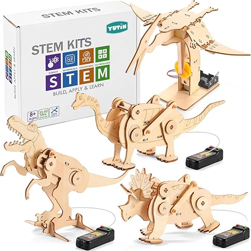 Miniatura 10 de Kits de ciencia STEM, 5 juegos de construcción para niños de 8 a 12 años, rompecabezas de madera 3D, manualidades de madera para niños de 6 a 8