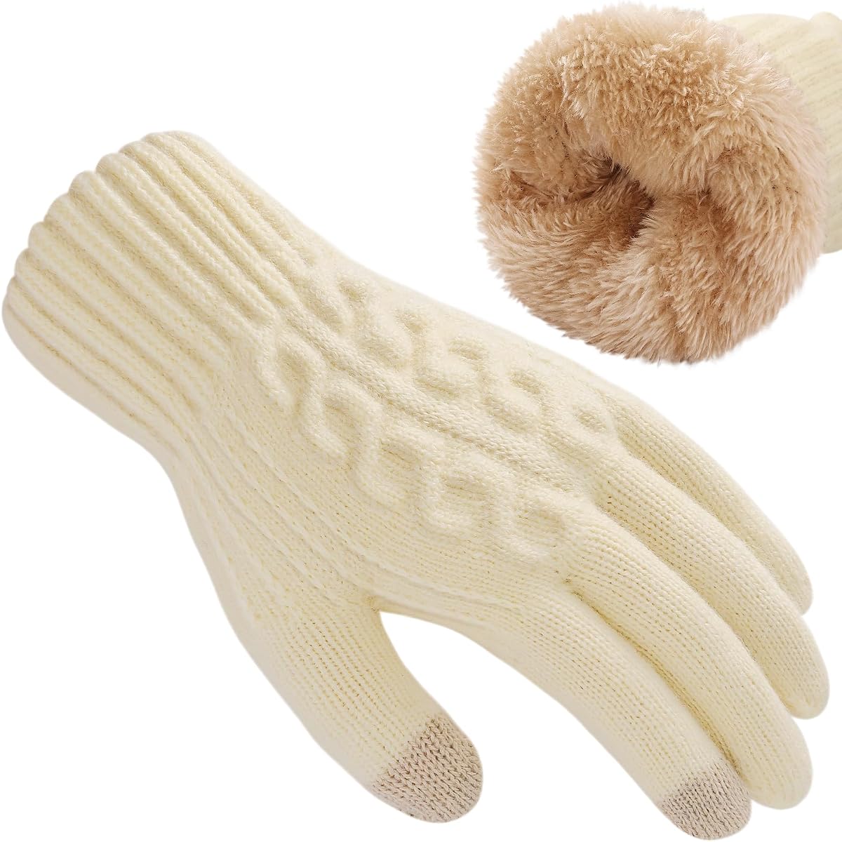 Tavaleu Womens Winter Gloves - Touch Screen Gloves with Thermal Dual-Layer Lining, Warm Fleece gloves for Cold Weather