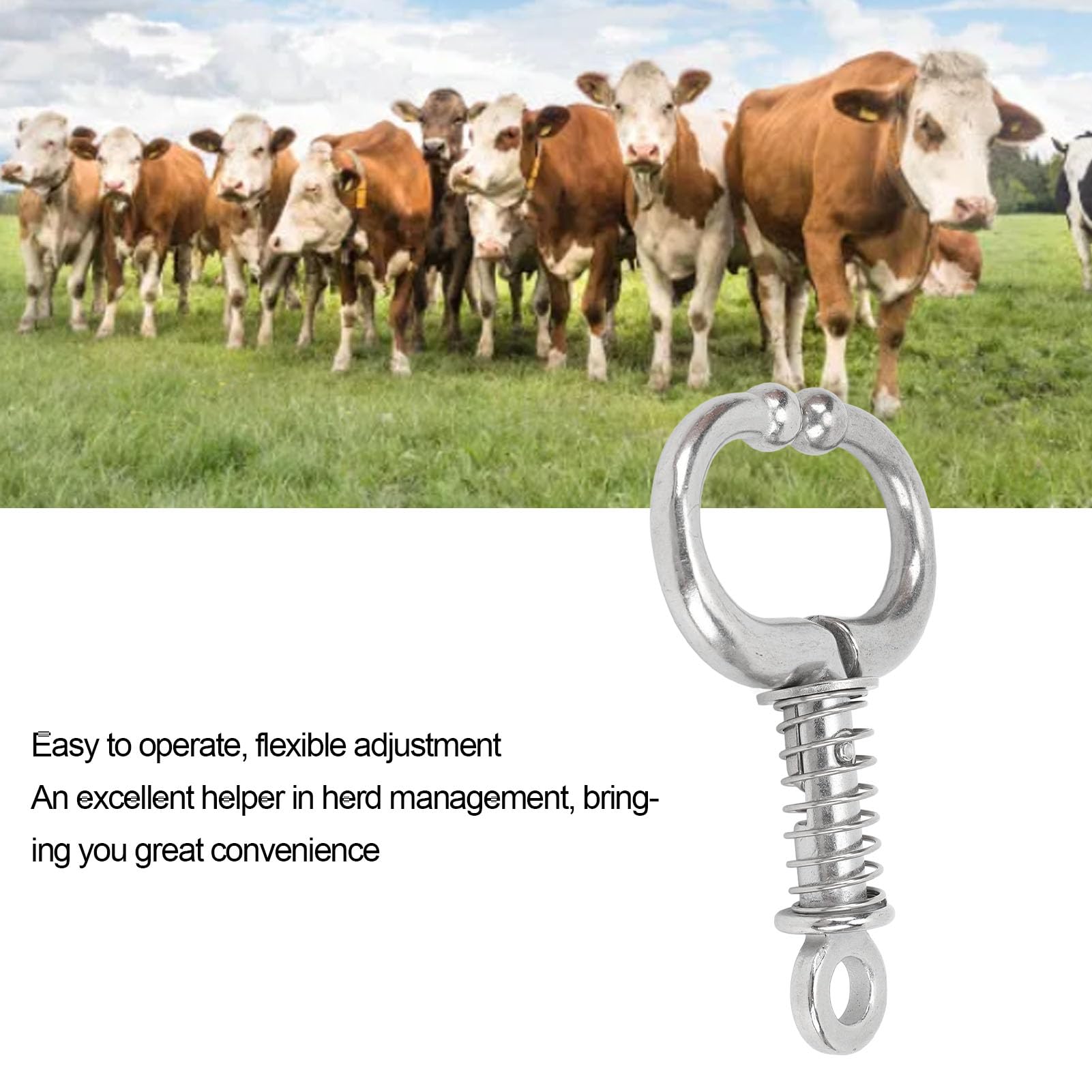 Cattle Nose Rings, Stainless Steel Cow Cattle Bovine Nose Rings Automatic Cow Spring Nose Pliers Cattle Nose Clamp Farm Animals Stainless Steel Cattle (S(for Ponies Under 1.3