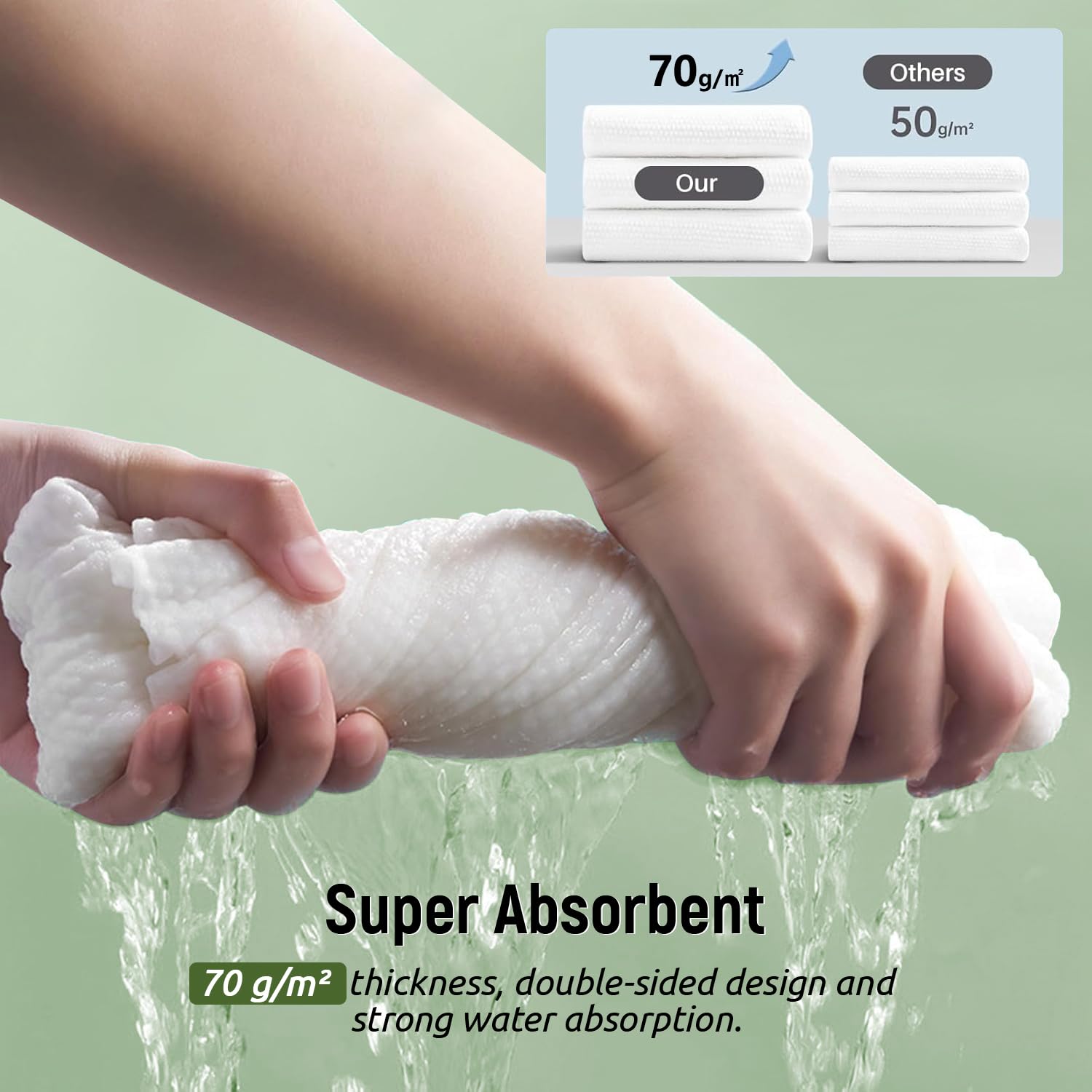 50pcs 40 x 80cm Einweg Handtücher, 70g/㎡ Einweghandtücher für Kosmetik, Einmalhandtücher für Friseur Beauty Sauna Massagezentren Hotel Camping