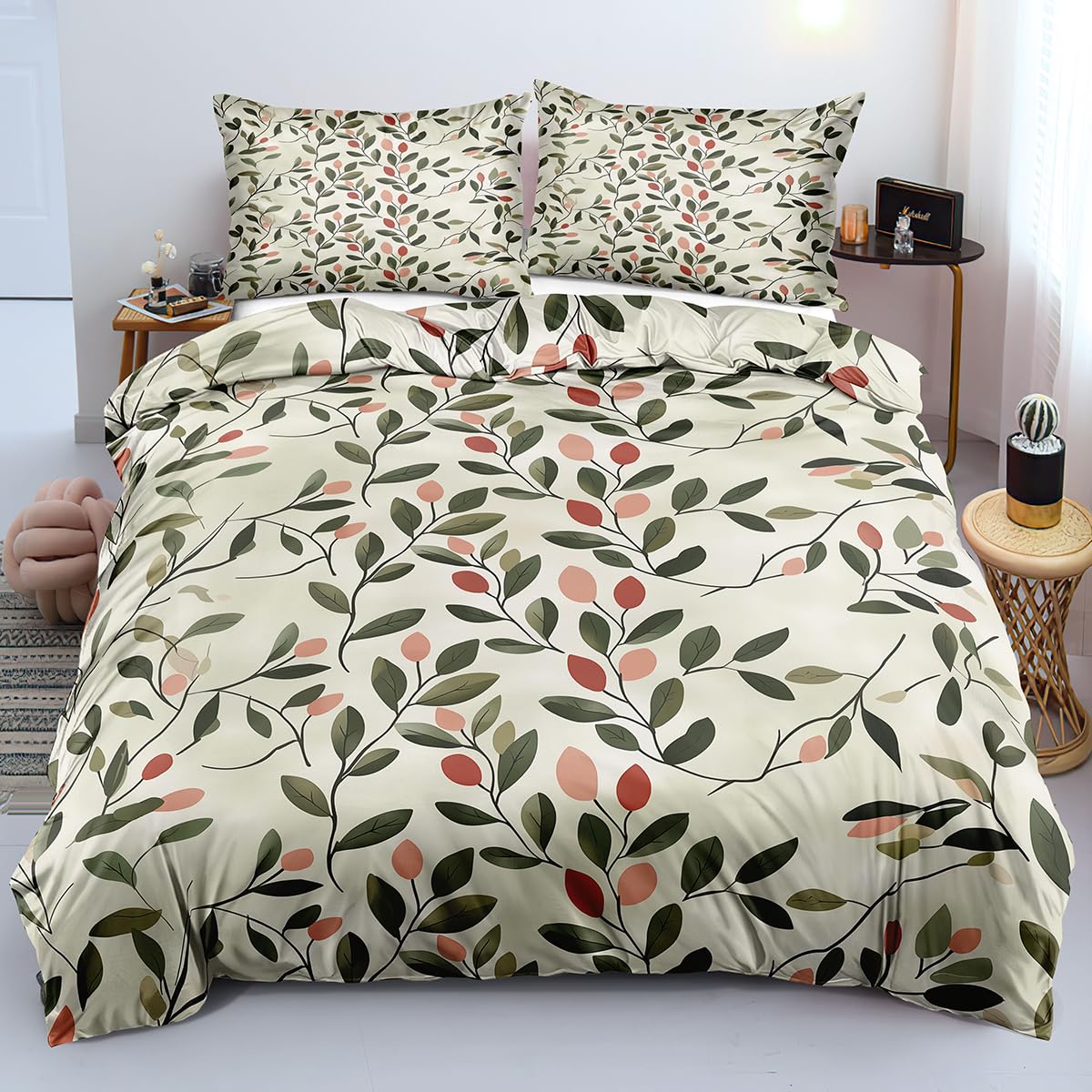 Housse de couette 140x200 douce vert botanique pour en finir avec le linge de lit terne et rche