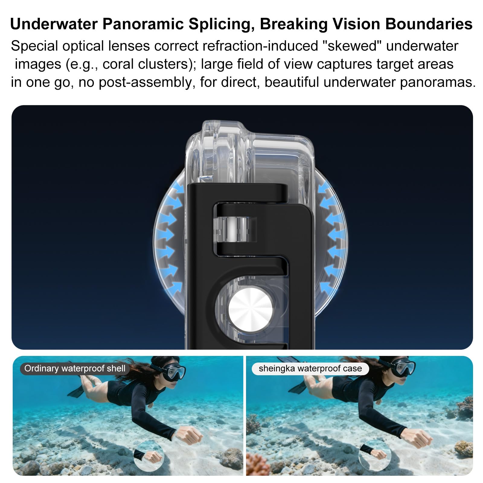 45 Meter Wasserdichtes Gehäuse für DJI Osmo 360, Unterwasser Tieftauchgehäuse, Kamera Schutzgehäuse