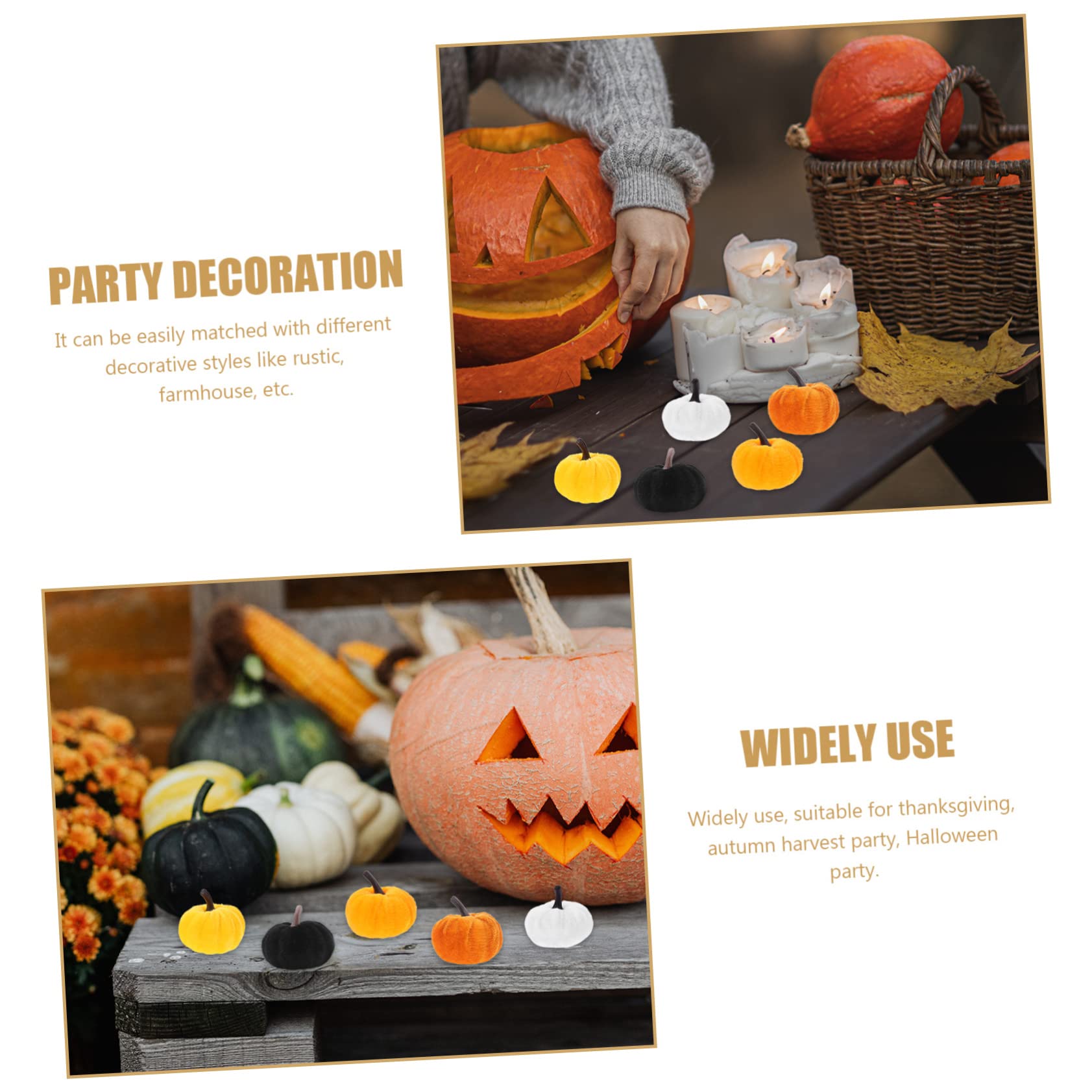 ABOOFAN 5 Set Zucca Di Flanella Decorazioni Di Halloween Decorazioni Autunnali Oggetti Di Scena Per Torte Nel Bosco Zucche Artificiali in Tessuto Zucche Artigianali Stoffa 10 Pezzi*5