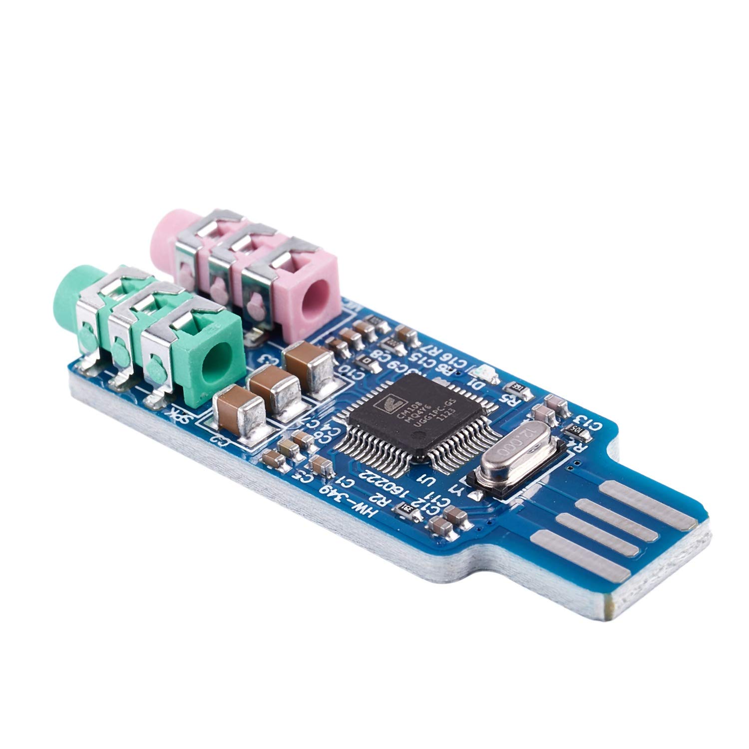 ISTOVO Darmowy Sterownik USB Sound Card CM108 USB Sound Card Chip Niebieski