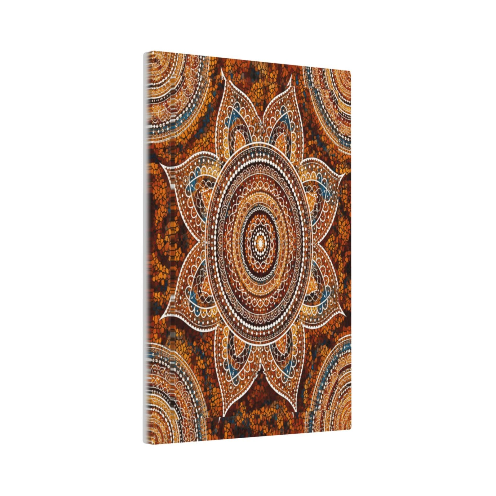 Xuejiaku Decorative Light Switch Cover Plate Boho Orange Brown Teal Ethnic Mandala 1 Gang No Device Single Blank Outlet Covers Wall Plates for Electrical Faceplate for Bedroom Home Decor