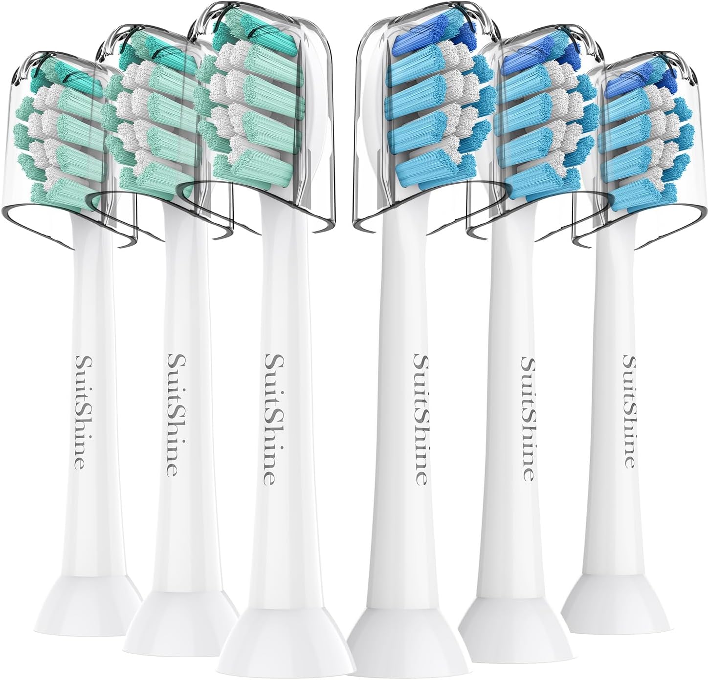 Replacement Toothbrush Heads for Philips Sonicare Replacement Heads, Compatible with Phillips Sonicare Snap-on Electric Tooth Brushes, 6 Pack
