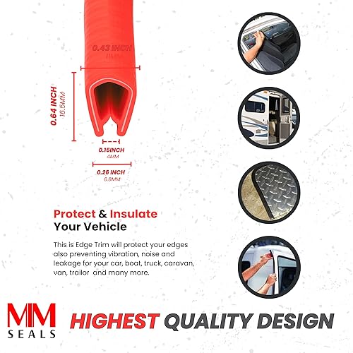 Miniatura 3 de Borde Rojo Grande Altura U - 2132" U Altura x 364" - 532". Rango de agarre (13 pies)