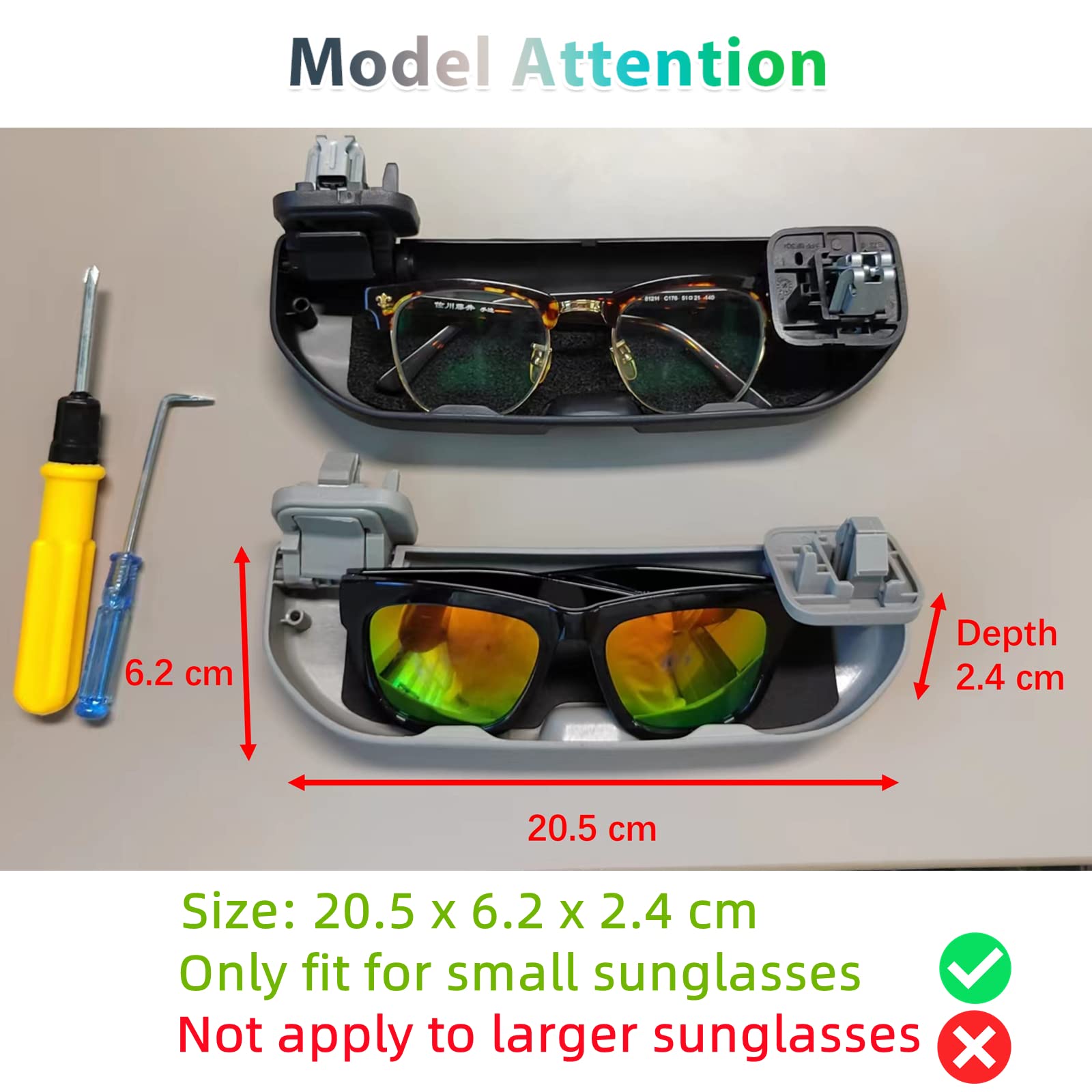 GAFAT Compatibile con Peugeot 3008 5008 2016-2025 2026 Custodia Porta Occhiali da Sole, Nuovo E3008 3 III GT Allure Contenitore Organizer, Accessori E-3008 e-5008 [OEM Original] (Grigio)