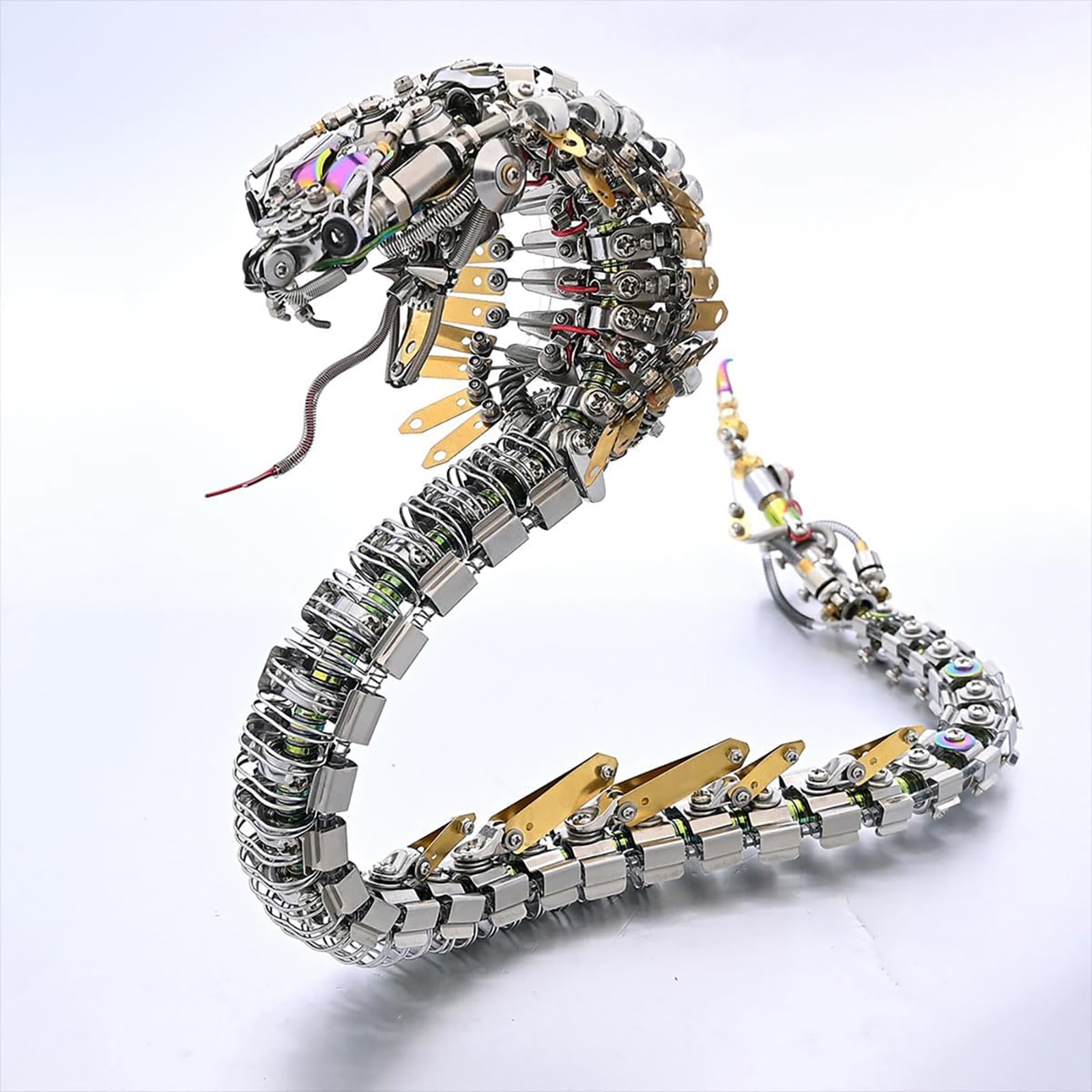 Metalowa układanka 3D Viper Cobra, mechaniczny model do samodzielnego montażu z diodami LED, idealny prezent na Boże Narodzenie i inne święta (1000 elementów)