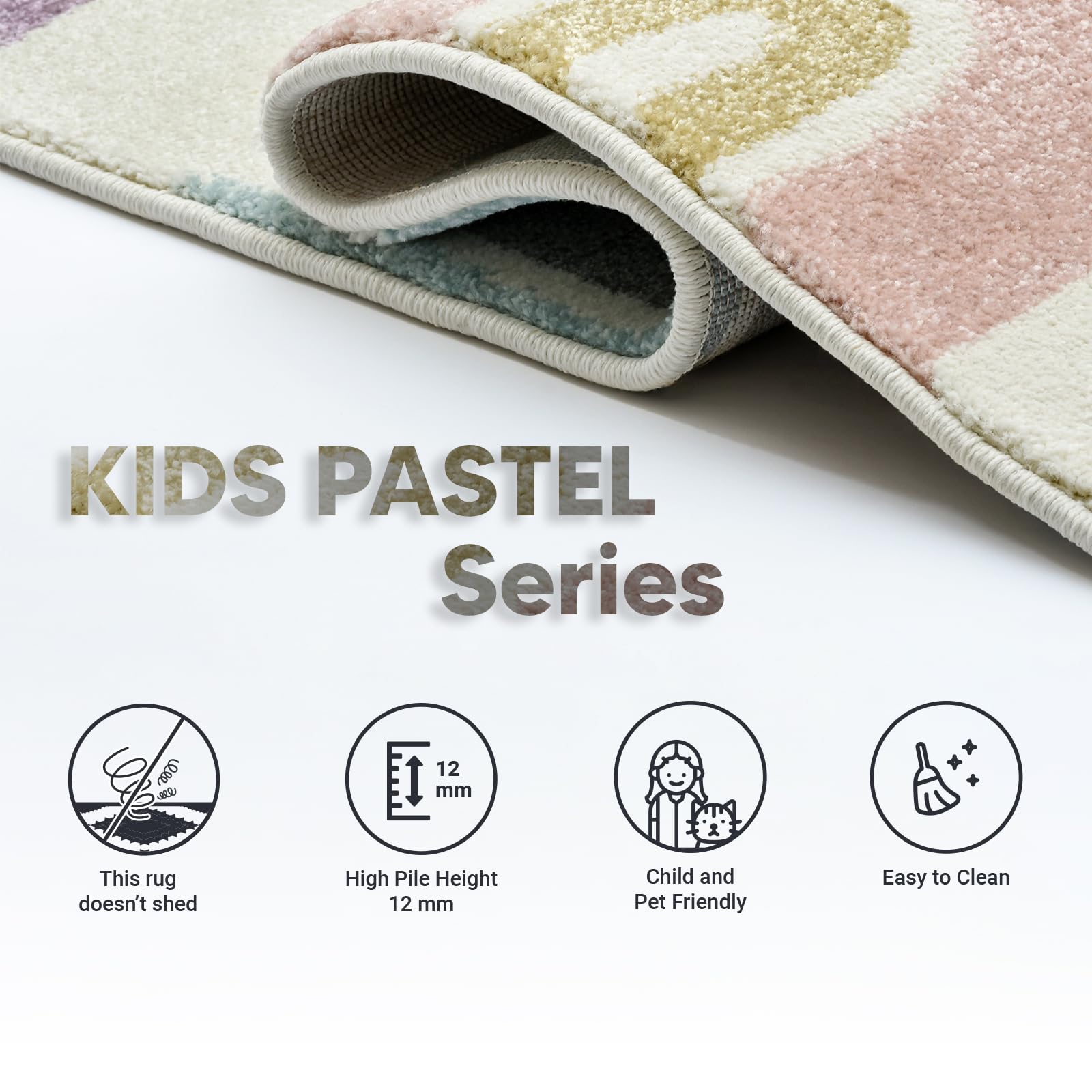 Tapis marelle doux pour enfants – Tapis anti-chute – Tapis de jeu pour garçons et filles – Design moderne, sans danger pour les tout-petits et la chambre de bébé (120 x 180 cm)