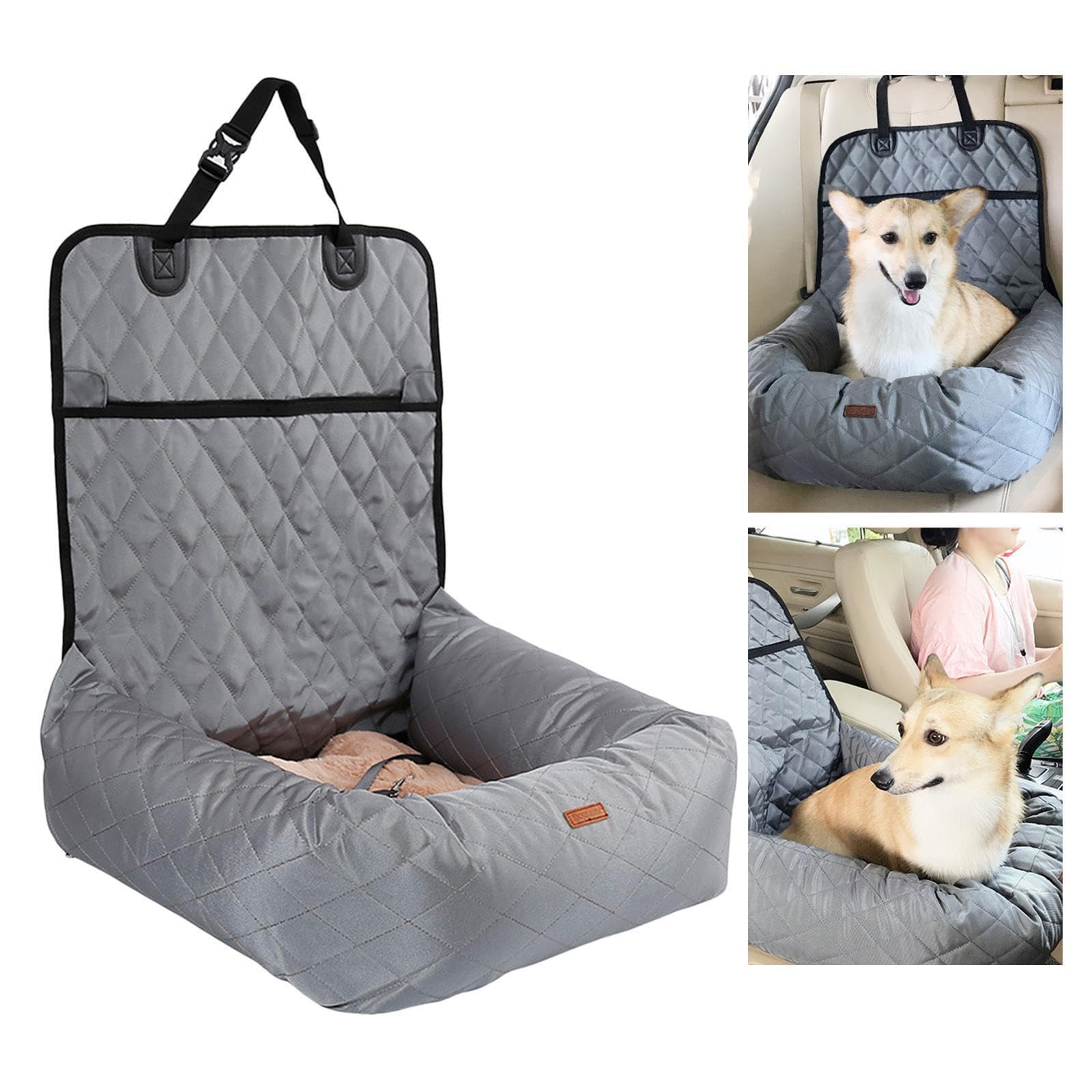 Hundesitzerhöhung, wasserdicht, komfortabel und sicher, Autositz für kleine Hunde, vorne im Auto mit Gurt, Reisesitz für Hunde, Hundezubehör, Welpenbedarf