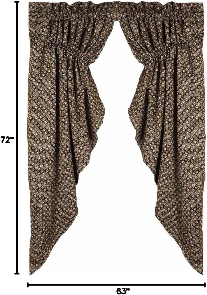 Home Collections by Raghu Kingston Jacquard Black Gathered Swag, 72 by 63"