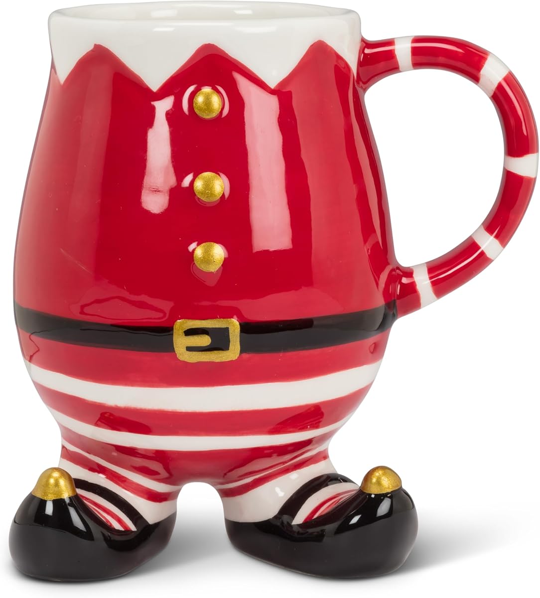 Abbott Collection Funny Elf Body Mug | Dishwasher Safe, Microwave Safe, Ceramic, Red/Black, 5"H, 14oz