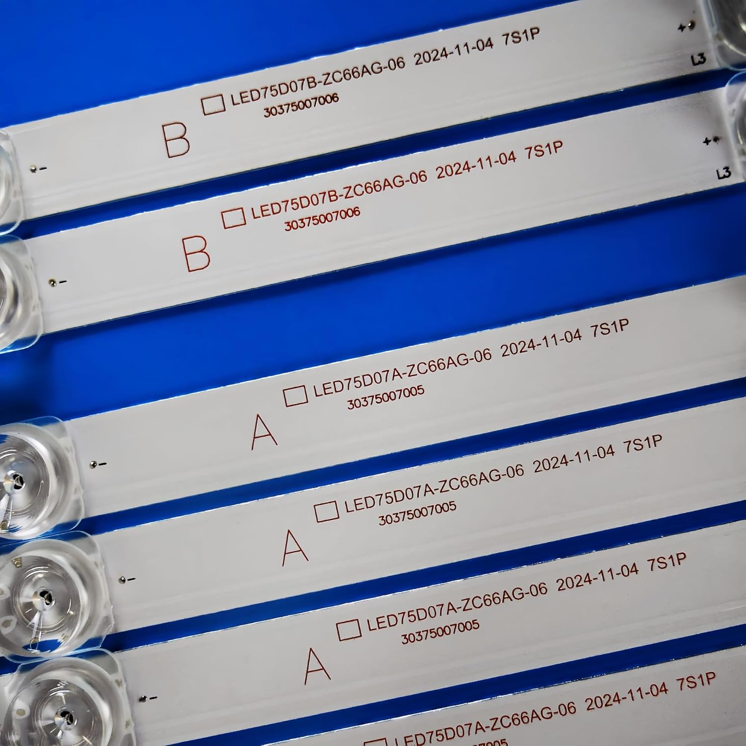 (10*A+2*B LED Backlight Strips for ONN 100044717 LED75D07A-ZC660AG-06 30275007007 LED75D07B-ZC660AG-06 30375007008 WR75UT4210 LED75D07A-ZC66AG-05 LED75D07B-ZC66AG-05 75R5 75U2 75V81