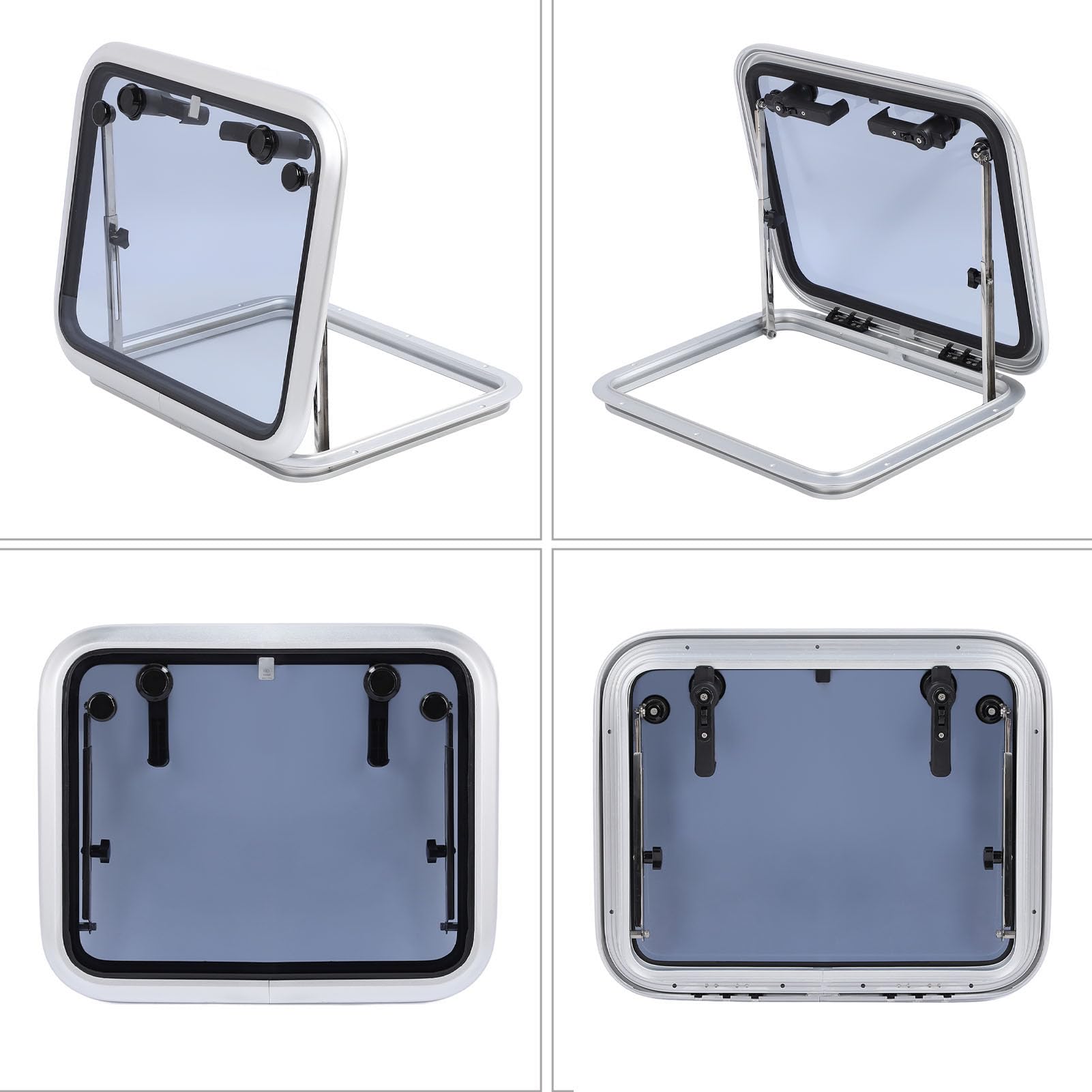 Keenso Okno Bulajowe ze Stopu Aluminium, Portlight 19 X 23 Cali, Push Out
