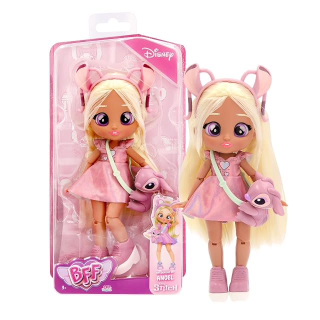 BFF by BEBÉS LLORONES Disney Angel, Muñeca Articulada para Jugar a Vestir, Accesorios Inspirados la Amiga de Stitch, Juguete Regalo para Niños y Niñas a Partir de 3 Años