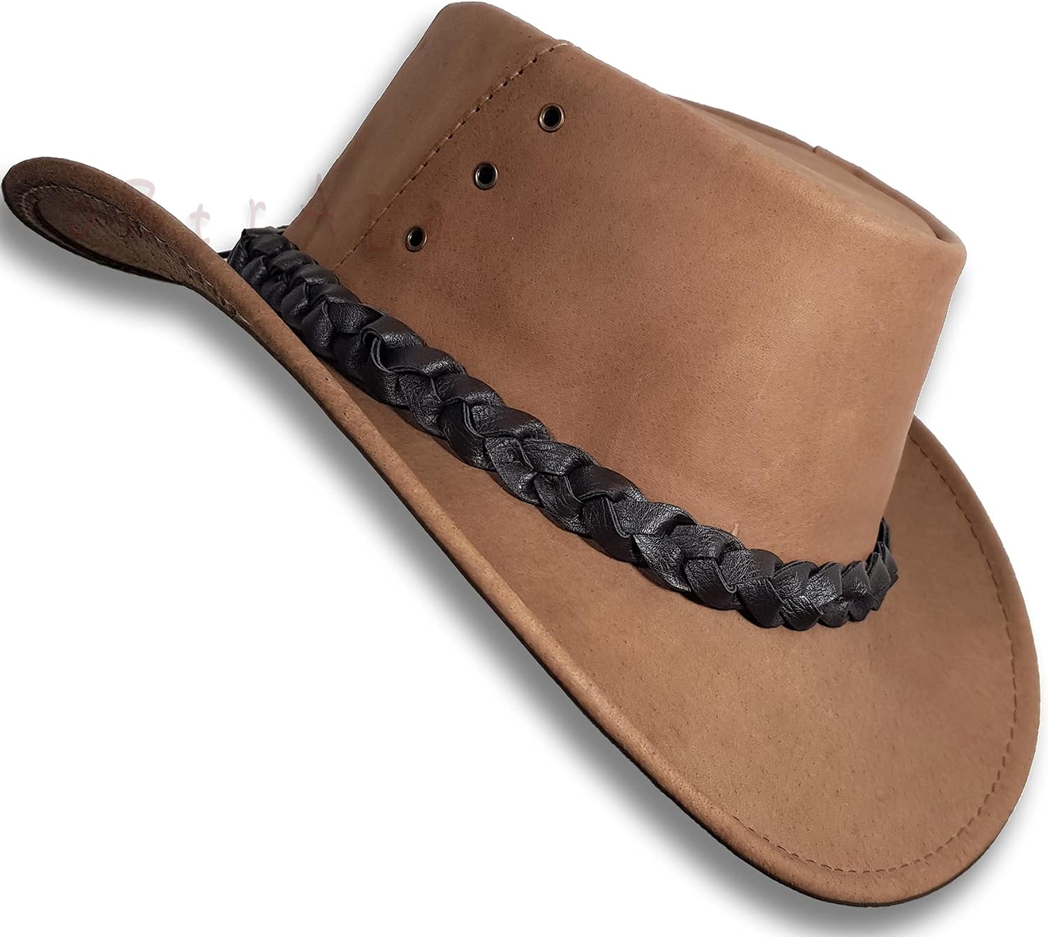 Oztrala Buffalo Leather Hat Australian Outback Western Cowboy Mesh Mens Womens Kids Jacaru Black Brown Tan HLBS HLBB