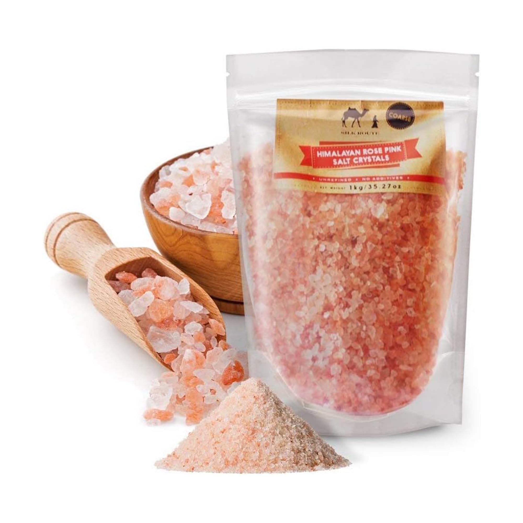 Himalayan Rose Pink Salt 1Kg (Coarse) Resealable Pouch