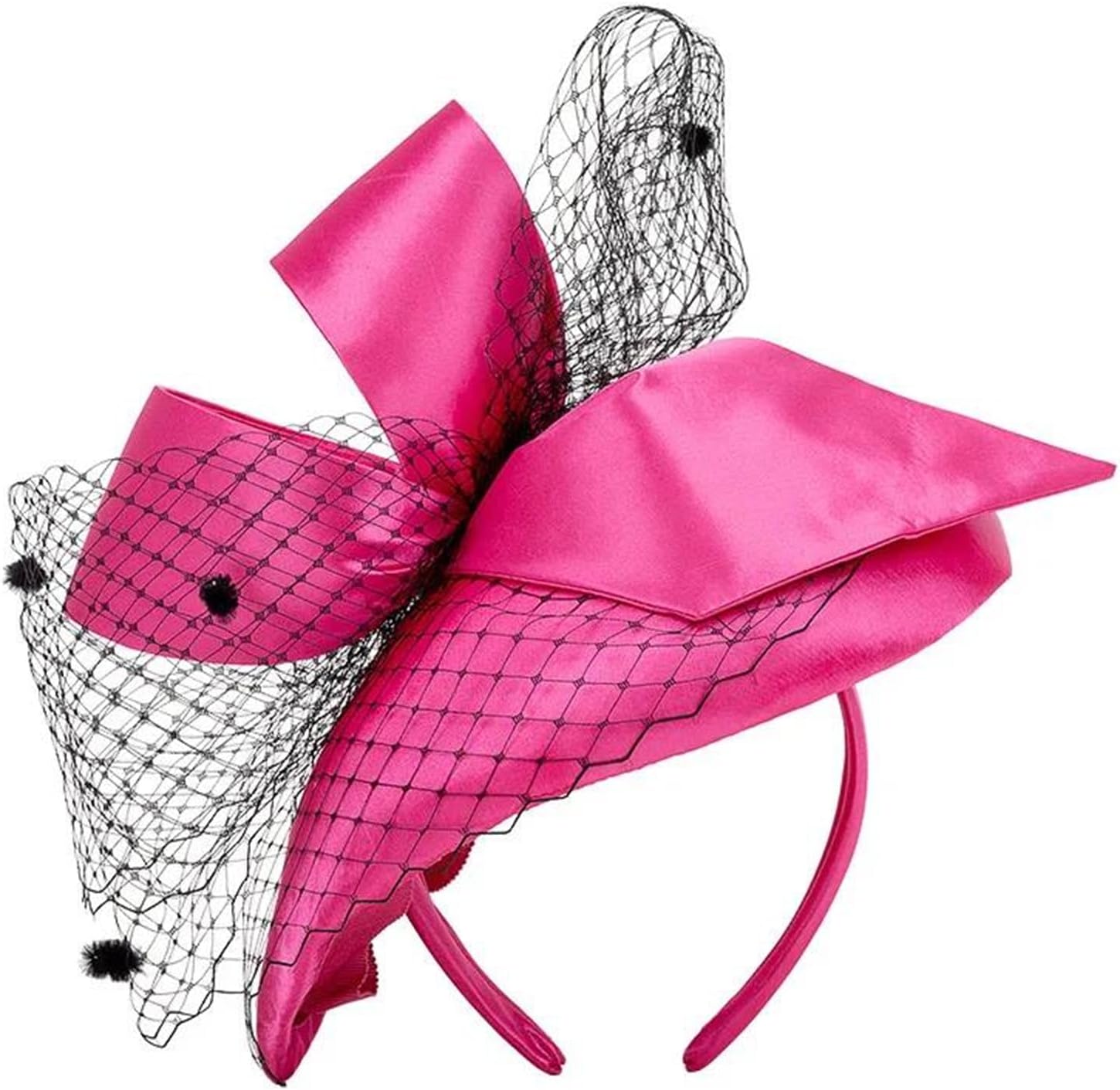 Women's Fascinator Headband With Veil Vintage Pillbox Hat Bridal Wedding Cocktail Tea Party Dressy Derby Hat